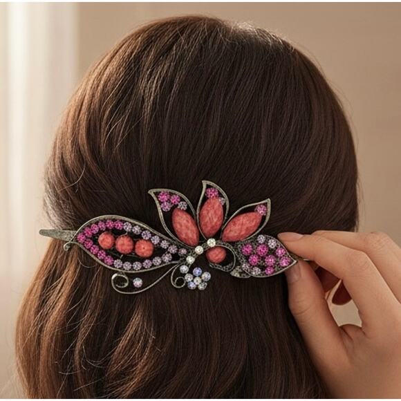 PInk Elegant NWT Half Bird Hair Clip / Barrette - Picture 1 of 2